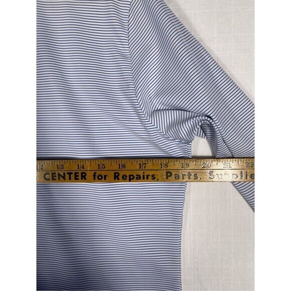 Louis Castel Blue White Striped 1/4 Zip Pullover Long Sleeve T-Shirt Medium - Picture 7 of 8